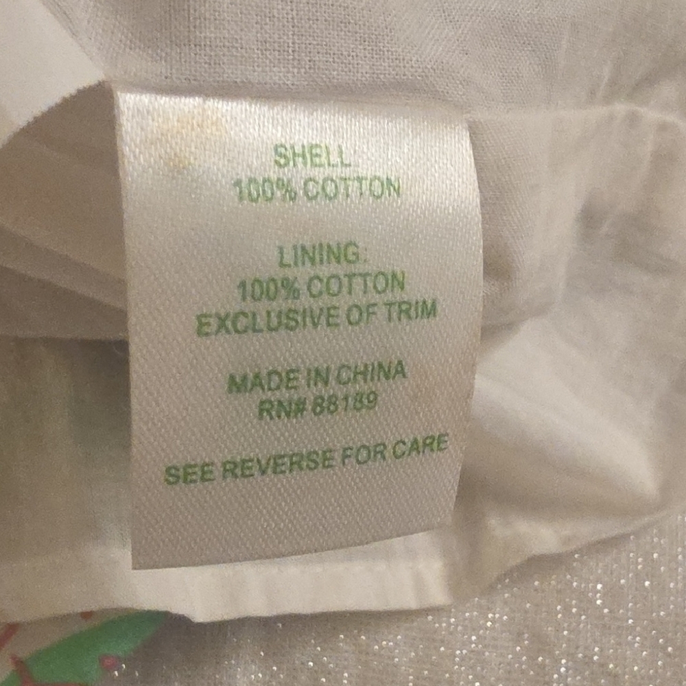 Lilly Pulitzer Cotton  White Strapless Dress with Pink & Green Floral Print 2 - Picture 15 of 16